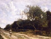 Jean Baptiste Camille  Corot Horseman on the road oil painting